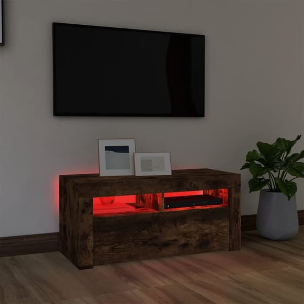 TV-taso LED-valoilla savutammi 90x35x40 cm - TV-taso - TV-taso - Home & Living