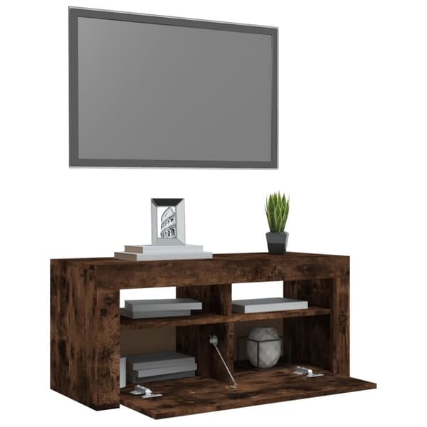 TV-taso LED-valoilla savutammi 90x35x40 cm - TV-taso - TV-taso - Home & Living