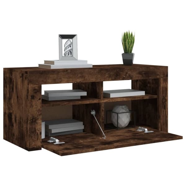 TV-taso LED-valoilla savutammi 90x35x40 cm - TV-taso - TV-taso - Home & Living