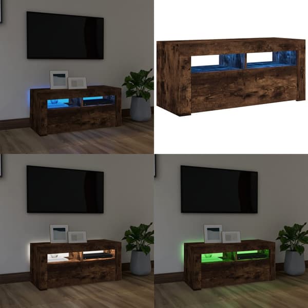 TV-taso LED-valoilla savutammi 90x35x40 cm - TV-taso - TV-taso - Home & Living
