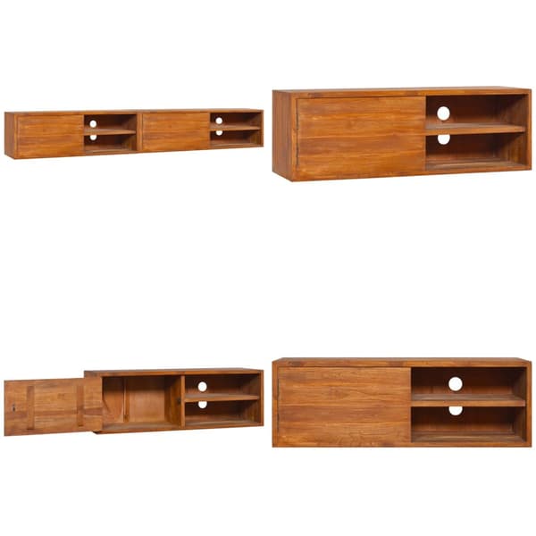 Seinäkiinnitettävä TV-taso 180x30x30 cm täysi tiikki - Seinään Kiinnitettävä TV-taso - Seinään Kiinnitettävät TV-tasot - Home & Living