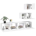 Miniatyrbild 5 av 8: Tv-bänk 4 delar vit konstruerat trä - TV-skåp - Hängande TV-skåp - Home & Living