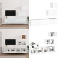 Miniatyrbild 1 av 8: Tv-bänk 4 delar vit konstruerat trä - TV-skåp - Hängande TV-skåp - Home & Living