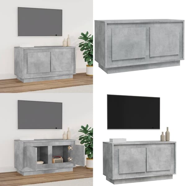 TV-bänk betonggrå 80x35x45 cm konstruerat trä - TV-bänk - TV-bänkar - Home & Living