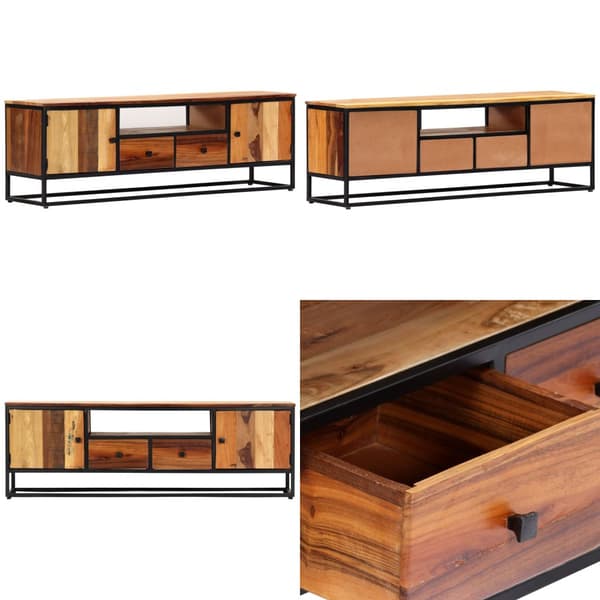 Tv-skab 120x30x40 cm massivt genbrugstræ og stål - Tv-skab - Tv-skabe - Home & Living