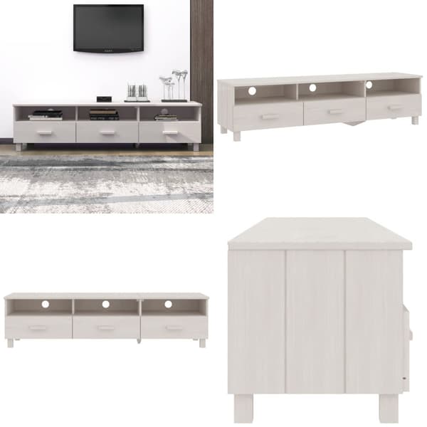 Tv-bänk HAMAR vit 158x40x40 cm massiv furu - Tvbänk - Tvbänkar - Home & Living