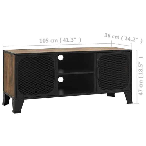 TV-skåp rustik brun 105x36x47 cm metall och MDF - TV-skåp - TV-enhet - Home & Living