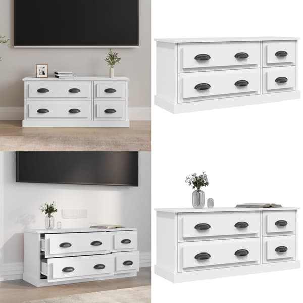 Tv-bord 100x35,5x45 cm konstrueret træ hvid - Tv-skab - Tv-skabe - Home & Living