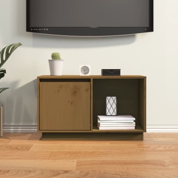 Tv-bänk honungsbrun 74x35x44 cm massiv furu - TV-bänk - TV-bänkar - Home & Living