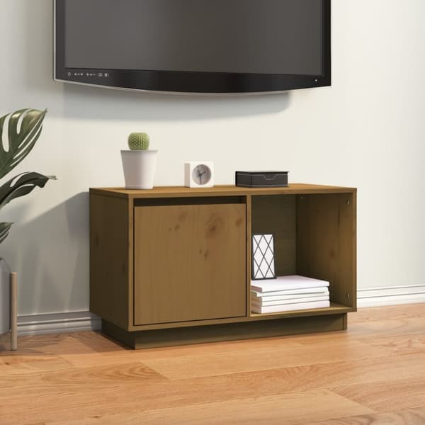 Tv-bänk honungsbrun 74x35x44 cm massiv furu - TV-bänk - TV-bänkar - Home & Living