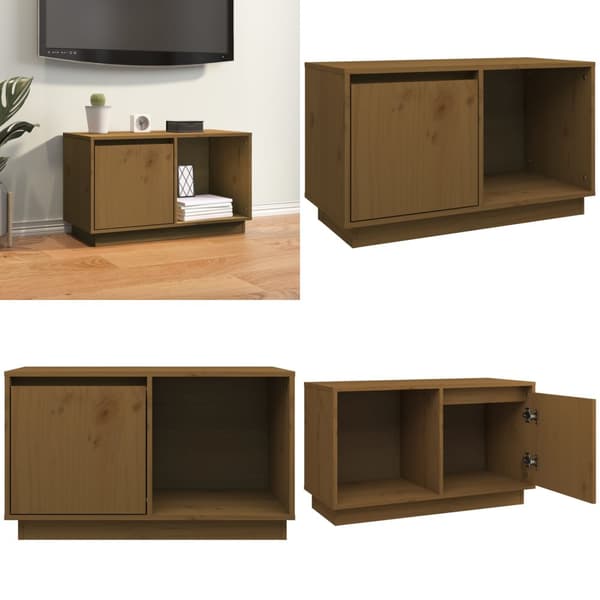Tv-bänk honungsbrun 74x35x44 cm massiv furu - TV-bänk - TV-bänkar - Home & Living