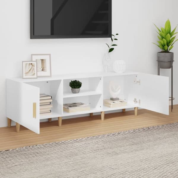 Tv-bänk vit 150x30x50 cm konstruerat trä - TV-bänk - TV-bänkar - Home & Living