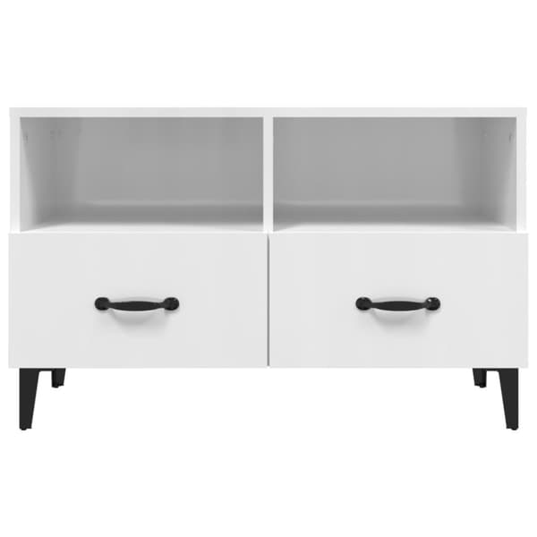 TV-taso korkeakiilto valkoinen 80x36x50 cm tekninen puu - TV-taso - TV-taso - Home & Living