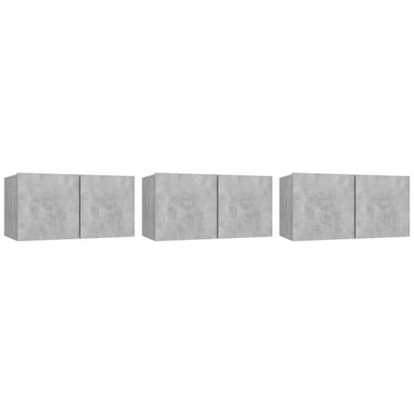Væghængte tv-skabe 3 stk. 60x30x30 cm betongrå - Tv-skab - Tv-skabe - Home & Living