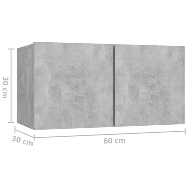 Væghængte tv-skabe 3 stk. 60x30x30 cm betongrå - Tv-skab - Tv-skabe - Home & Living