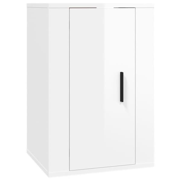 Seinäkiinnitettävät TV-tasot 2kpl kork.kiilto valk 40x34,5x60cm - Seinäkiinnitettävä TV-taso - Seinäkiinnitettävät TV-tasot - Home & Living