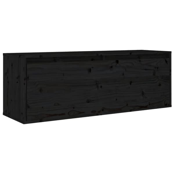 Tv-skabe 2 dele massivt fyrretræ sort - Tv-skab - Tv-skabe - Home & Living