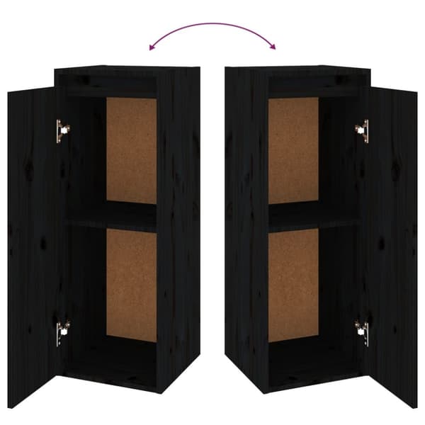 Tv-skabe 2 dele massivt fyrretræ sort - Tv-skab - Tv-skabe - Home & Living