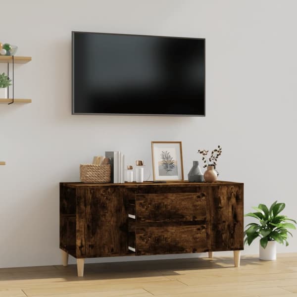 Tv-bord 102x44,5x50 cm konstrueret træ røget egetræ - Tv-skab - Tv-skabe - Home & Living