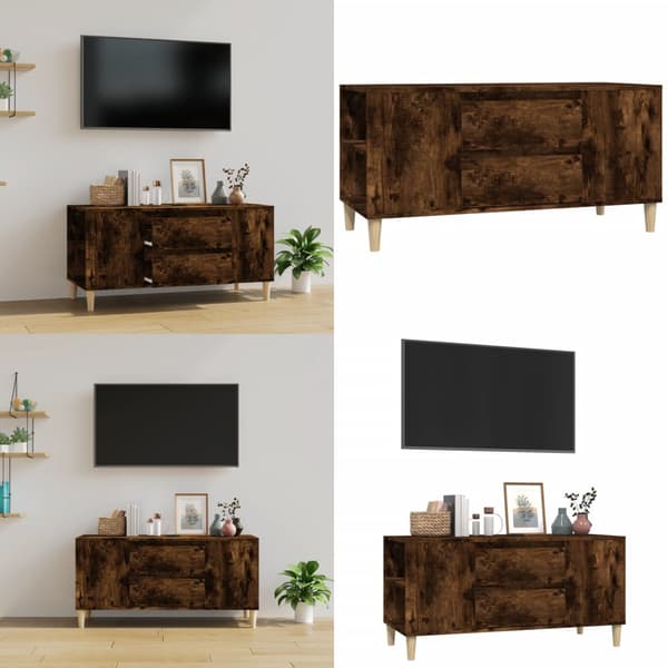Tv-bord 102x44,5x50 cm konstrueret træ røget egetræ - Tv-skab - Tv-skabe - Home & Living