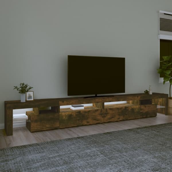Tv-bänk med LED-belysning Rökfärgad ek 290x36,5x40 cm - TV-bänk - TV-bänkar - Home & Living