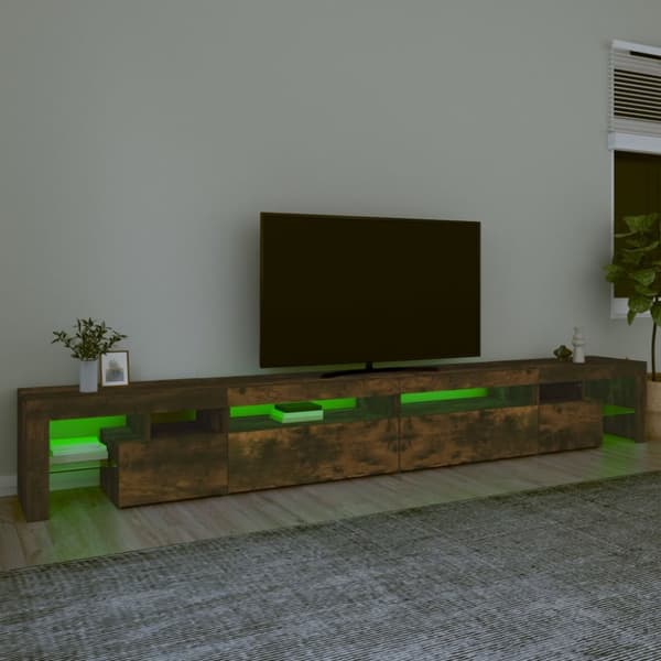Tv-bänk med LED-belysning Rökfärgad ek 290x36,5x40 cm - TV-bänk - TV-bänkar - Home & Living
