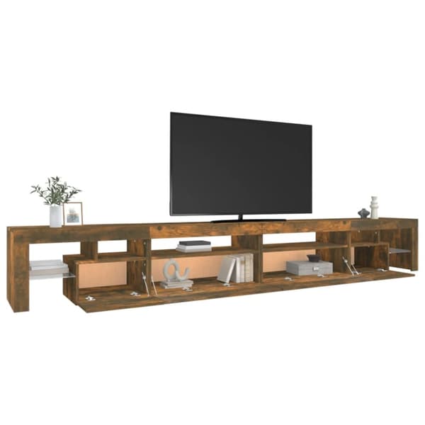 Tv-bänk med LED-belysning Rökfärgad ek 290x36,5x40 cm - TV-bänk - TV-bänkar - Home & Living