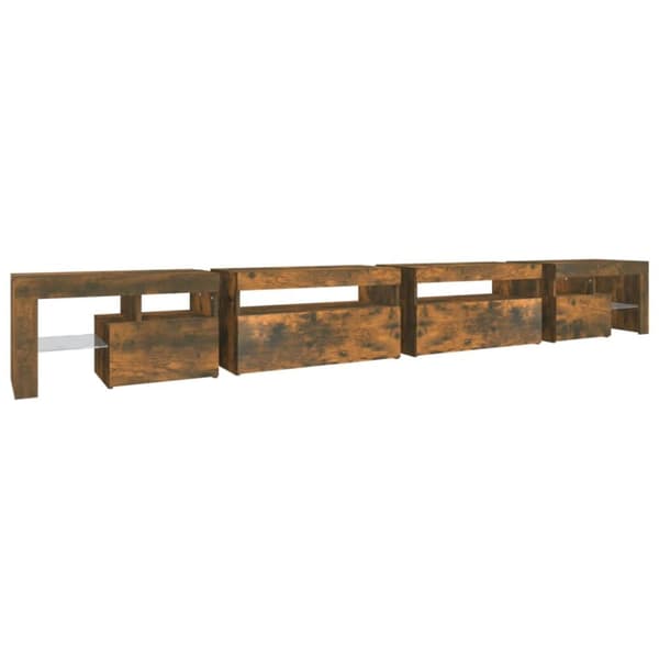 Tv-bänk med LED-belysning Rökfärgad ek 290x36,5x40 cm - TV-bänk - TV-bänkar - Home & Living