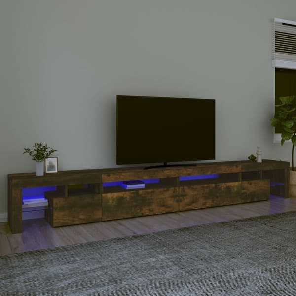 Tv-bänk med LED-belysning Rökfärgad ek 290x36,5x40 cm - TV-bänk - TV-bänkar - Home & Living