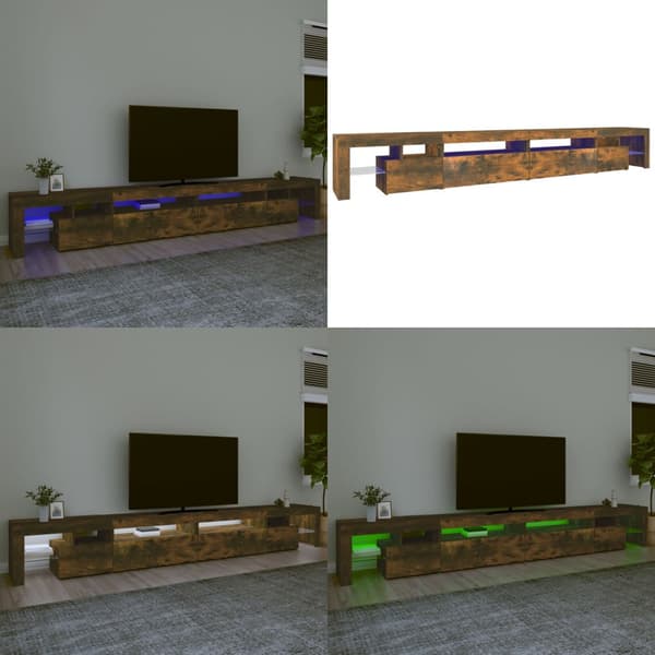 Tv-bänk med LED-belysning Rökfärgad ek 290x36,5x40 cm - TV-bänk - TV-bänkar - Home & Living