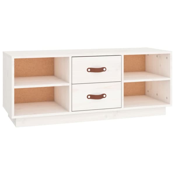 TV-taso valkoinen 100x34x40 cm täysi mänty - TV-taso - TV-taso - Home & Living