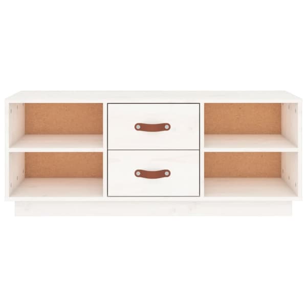 TV-taso valkoinen 100x34x40 cm täysi mänty - TV-taso - TV-taso - Home & Living