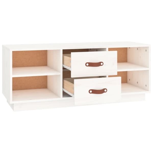 TV-taso valkoinen 100x34x40 cm täysi mänty - TV-taso - TV-taso - Home & Living