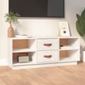 Pikkukuva 2 / 11: TV-taso valkoinen 100x34x40 cm täysi mänty - TV-taso - TV-taso - Home & Living