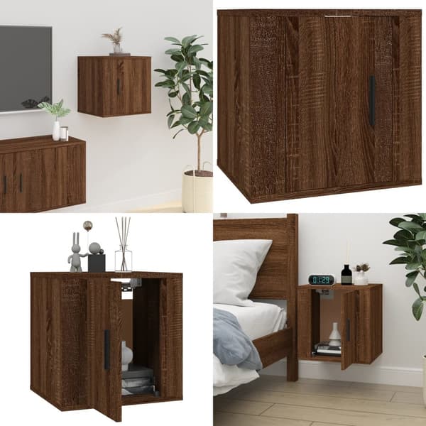 Væghængt tv-skab 40x34,5x40 cm brun egetræ - Væghængt Tv-skab - Væghængte Tv-skabe - Home & Living