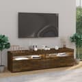Pikkukuva 5 / 11: TV-taso LED-valoilla 2 kpl savutammi 75x35x40 cm - TV-taso - TV-taso - Home & Living