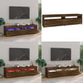 Pikkukuva 1 / 11: TV-taso LED-valoilla 2 kpl savutammi 75x35x40 cm - TV-taso - TV-taso - Home & Living