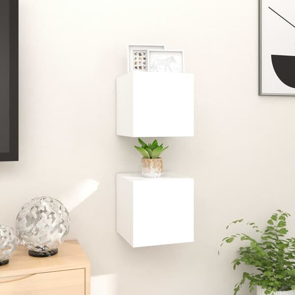 Væghængte tv-skabe 2 stk. 30,5x30x30 cm hvid - Tv Skab - Tv Skabe - Home & Living