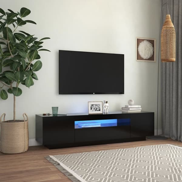 Tv-bord med LED-lys 160x35x40 cm sort - Tv-skab - Tv-skabe - Home & Living
