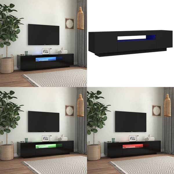 TV-taso LED-valoilla musta 160x35x40 cm - TV-taso - TV-tasot - Home & Living