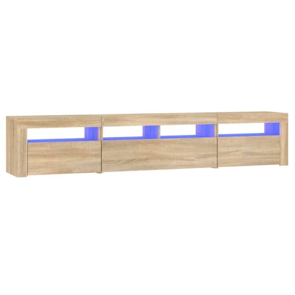 Tv-bänk med LED-belysning sonoma ek 210x35x40 cm - TV-bänk - TV-bänkar - Home & Living
