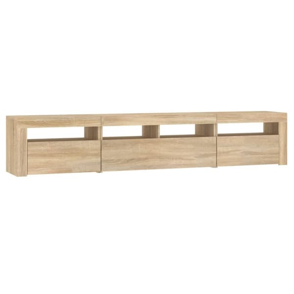 Tv-bänk med LED-belysning sonoma ek 210x35x40 cm - TV-bänk - TV-bänkar - Home & Living