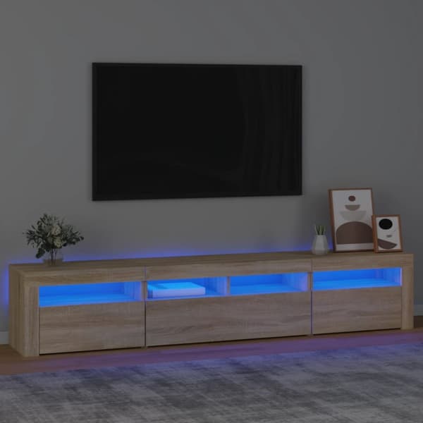 Tv-bänk med LED-belysning sonoma ek 210x35x40 cm - TV-bänk - TV-bänkar - Home & Living