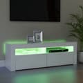 Miniatyrbillede 7 af 11: Tv-skab med LED-lys 120x35x40 cm hvid - Tv-skab - Tv-skabe - Home & Living