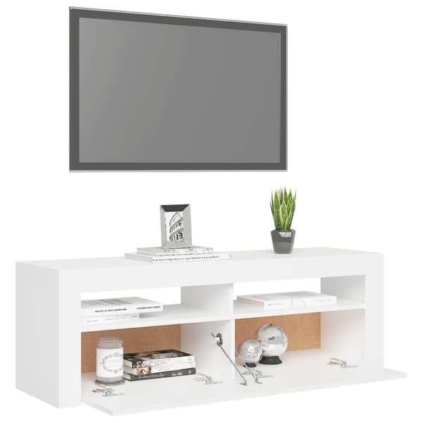 Tv-skab med LED-lys 120x35x40 cm hvid - Tv-skab - Tv-skabe - Home & Living