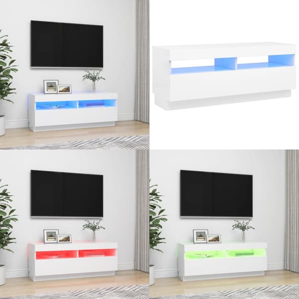 Tv-skab med LED-lys 100x35x40 cm hvid - Tv-skab - Tv-skabe - Home & Living