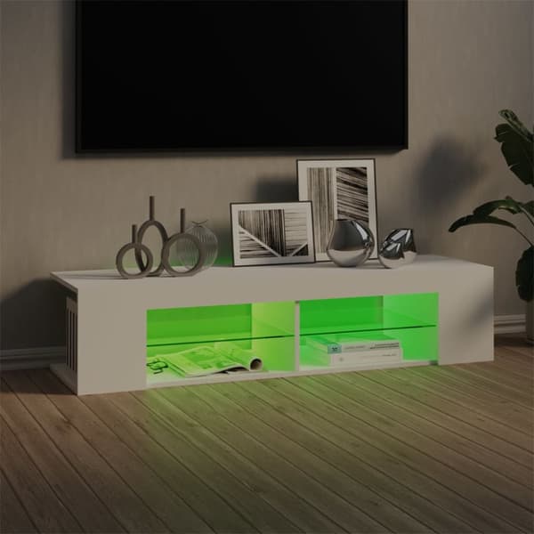 TV-taso LED-valoilla valkoinen 135x39x30 cm - TV-taso - TV-tasot - Home & Living