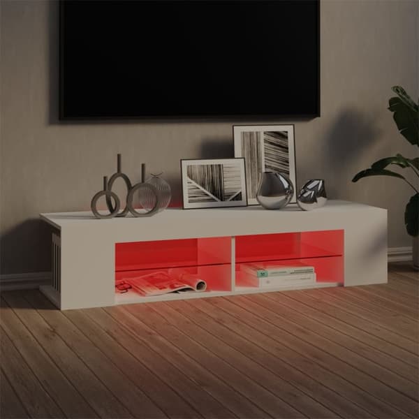 TV-taso LED-valoilla valkoinen 135x39x30 cm - TV-taso - TV-tasot - Home & Living
