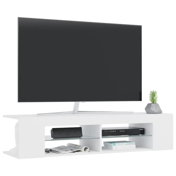 TV-taso LED-valoilla valkoinen 135x39x30 cm - TV-taso - TV-tasot - Home & Living