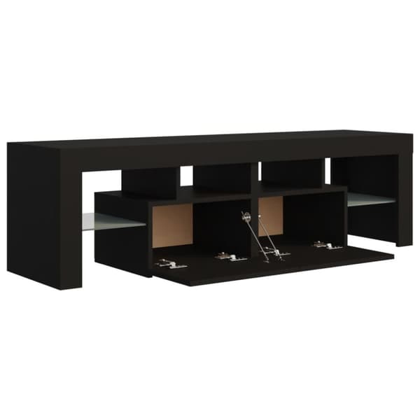 Tv-bänk med LED-belysning svart 140x36,5x40 cm - TV-bänk - TV-bänkar - Home & Living